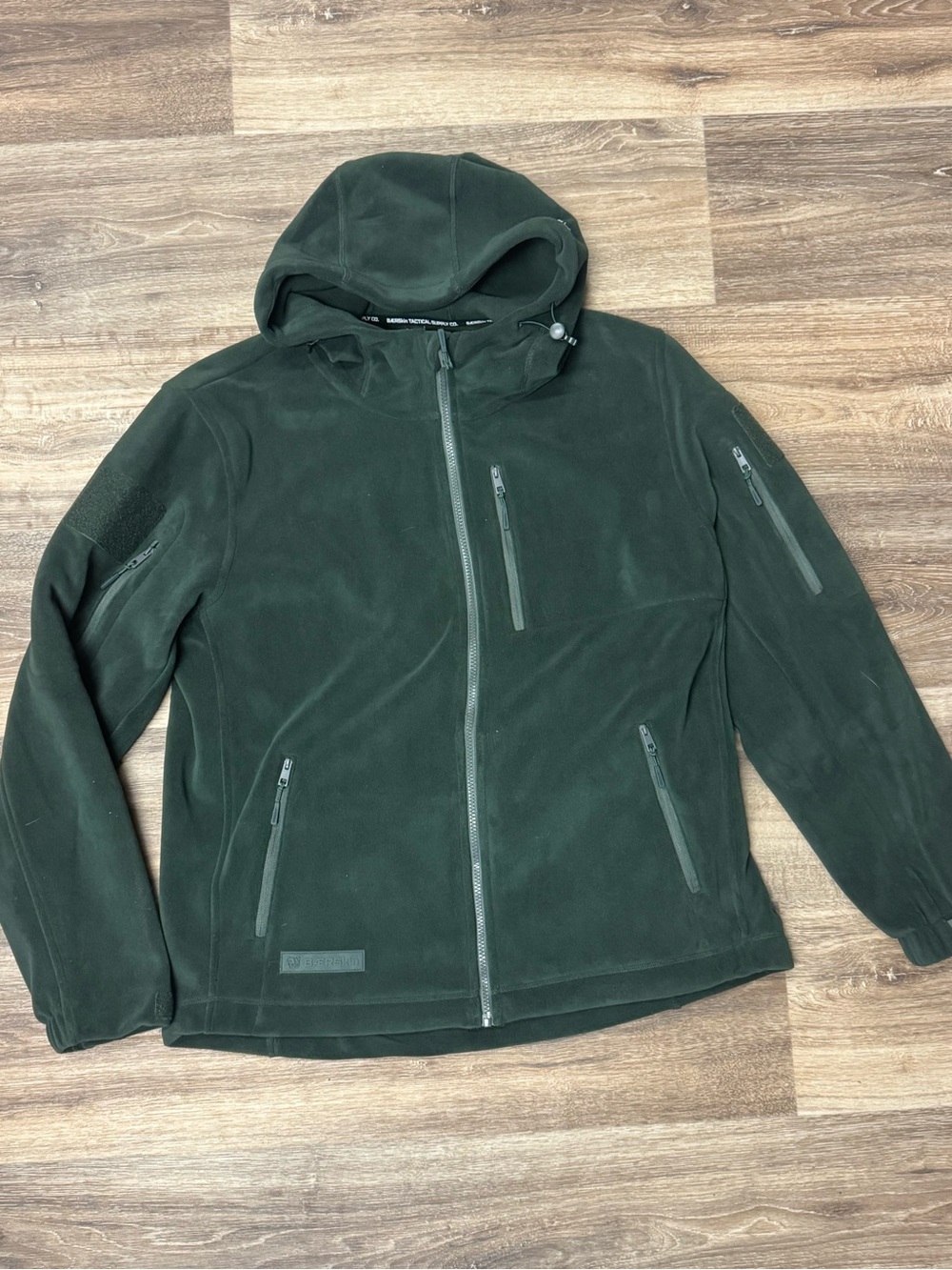 Baerskin Tactical Green Fleece Zip Up Sweatshirt Jacket Men’s Large
